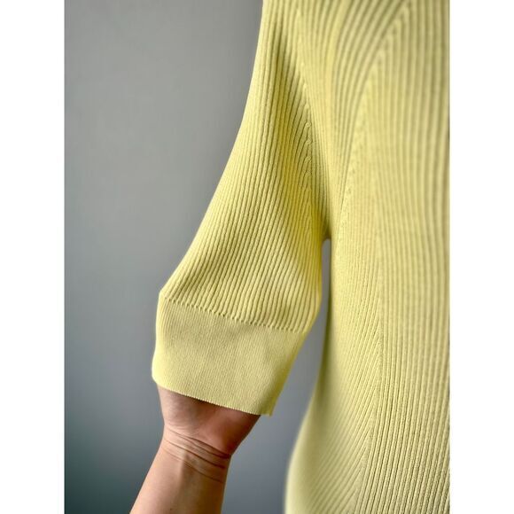 Equipment Femme Yellow Ribbed Knit Short Sleeve Sweater Top Summer Small - Picture 5 of 14